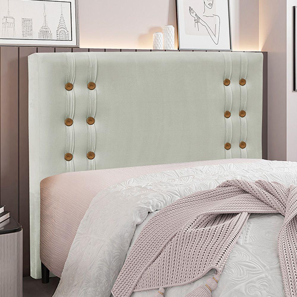 Cabeceira Casal 1,40m Kors Veludo Prata Gran Belo - 2