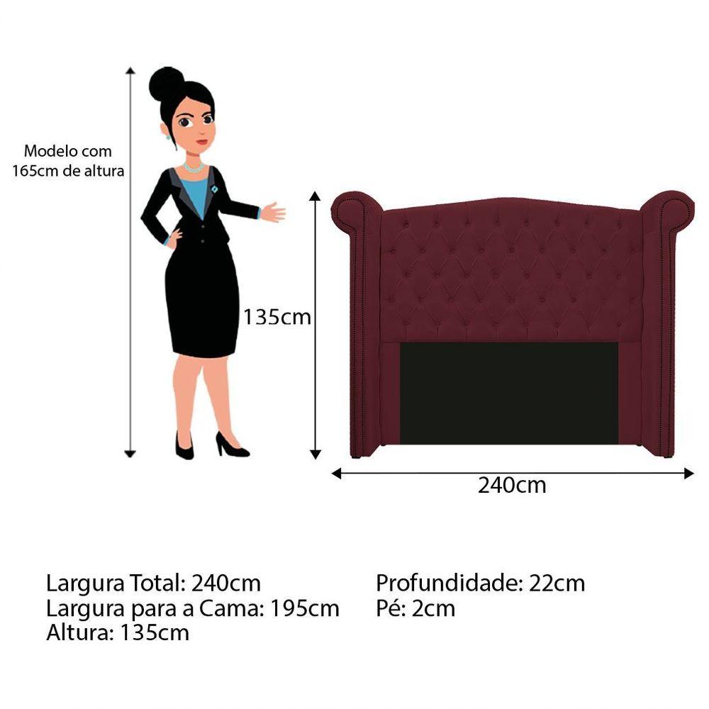 Kit Cabeceira E Calçadeira Veneza 195 Cm King Size Suede - 2