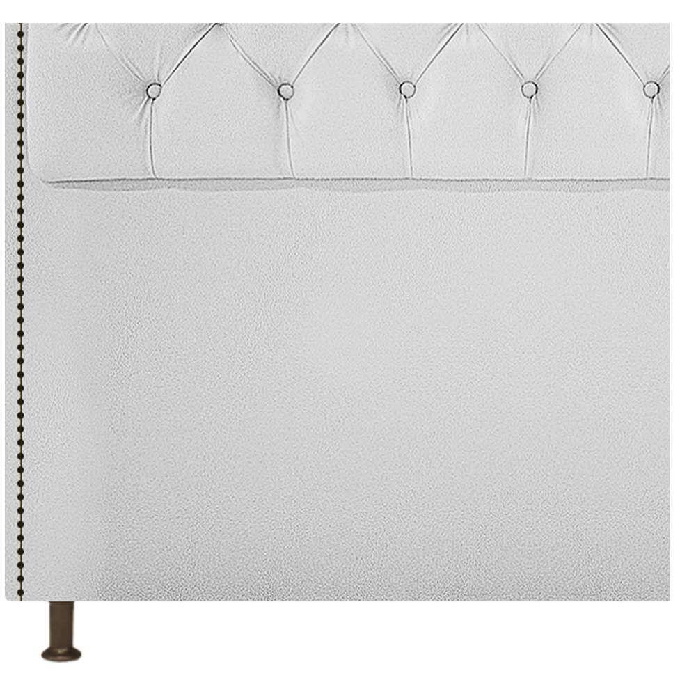 Kit Cabeceira e Calçadeira Yasmim 140cm Casal Suede Branco - 2