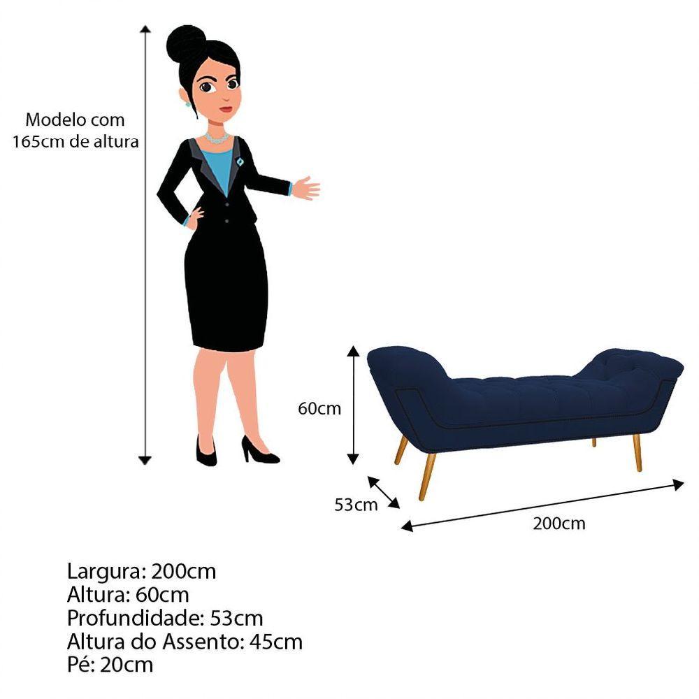 Kit Cabeceira E Calçadeira Veneza 195 Cm King Size Suede - 8