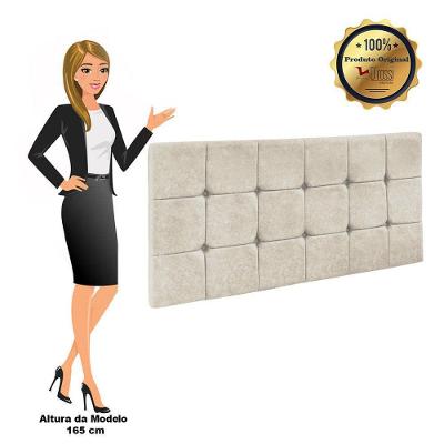Cabeceira Painel Sleep Cama Box Solteiro 90cm Suede Bege