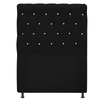 Cabeceira Estofada Cristal 90cm Solteiro Preto
