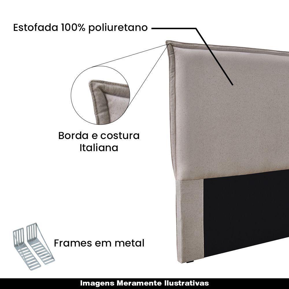 Cabeceira Queen Size 1,60m Trento Linho Areia - Gran Belo - 4