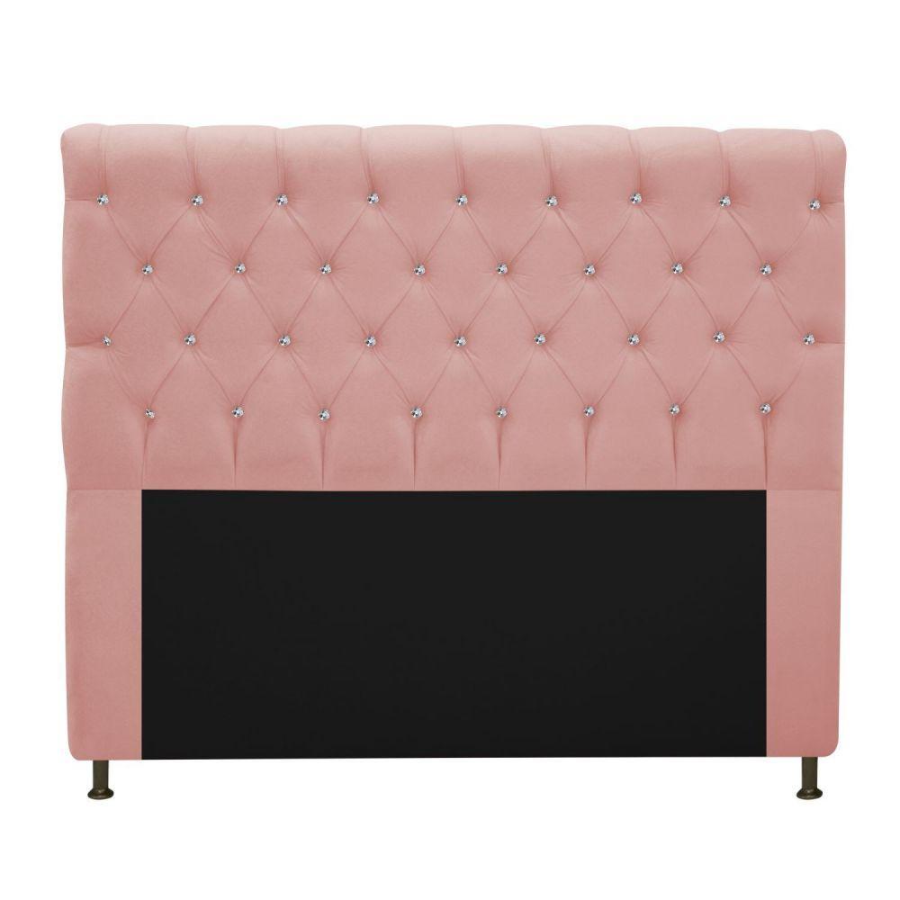 Cabeceira Estofada Cristal 195cm King Size Rosê - 10