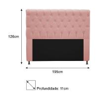 Cabeceira Estofada Cristal 195cm King Size Rosê - 5