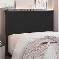 Cabeceira Casal 1,40m Trento Veludo Preto Gran Belo - 2