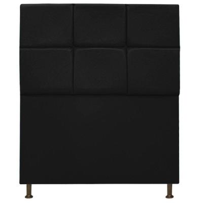 Cabeceira Estofada Damares 90cm Solteiro Botonê Suede Preto