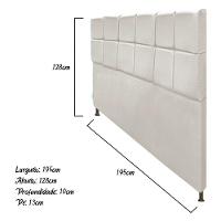 Cabeceira Estofada Damares 195 Cm King Size com Botonê Bege - 5