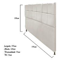 Cabeceira Estofada Damares 195 Cm King Size com Botonê Bege - 7