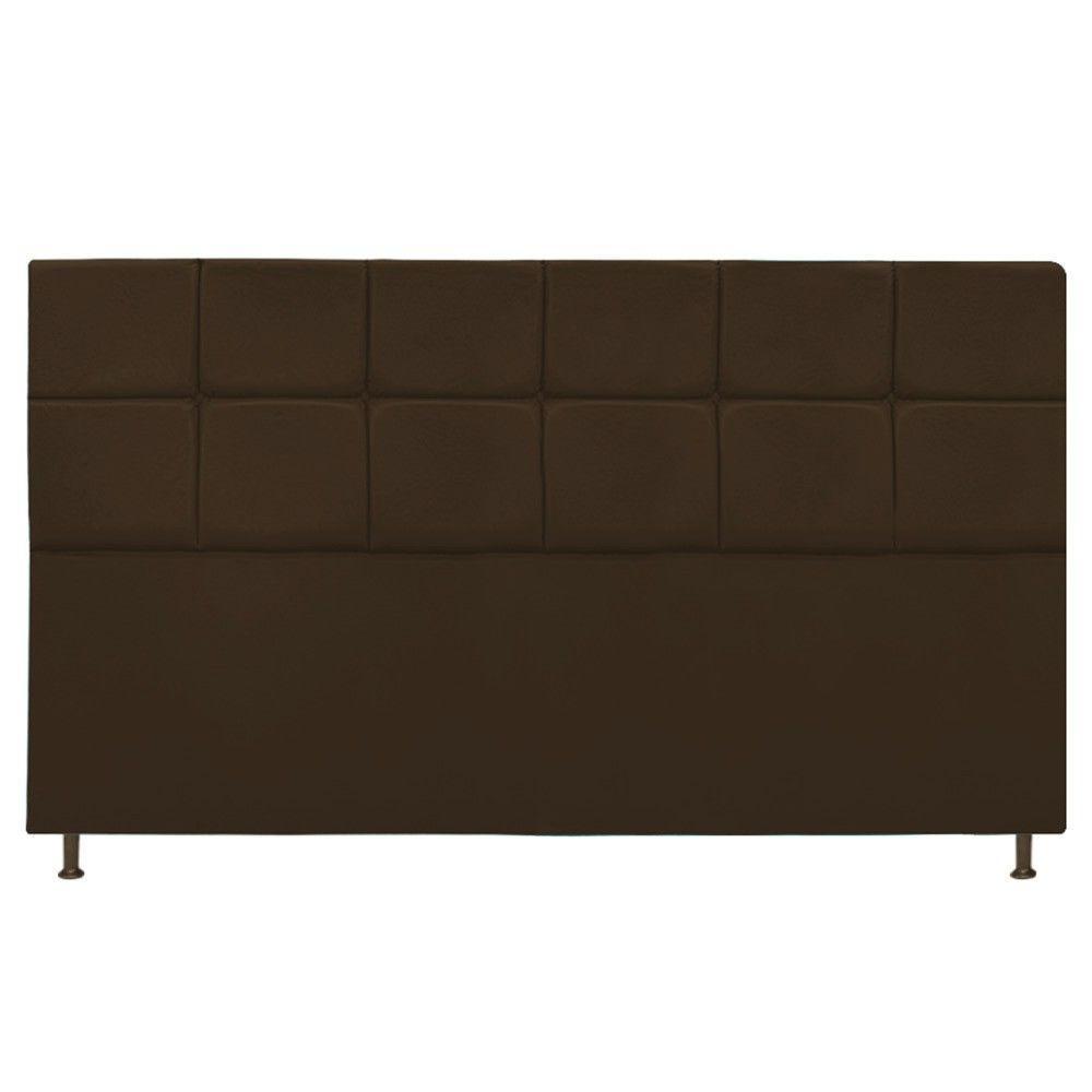Cabeceira Estofada Damares 195 Cm King Size Suede Marrom - 3