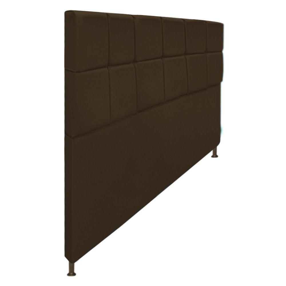 Cabeceira Estofada Damares 195 Cm King Size Suede Marrom - 6