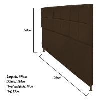 Cabeceira Estofada Damares 195 Cm King Size Suede Marrom - 2