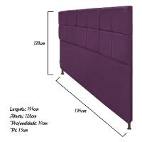 Cabeceira Estofada Damares 195 Cm King Size com Botonê Roxo