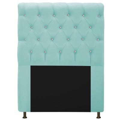 Cabeceira Estofada Cristal 90cm Solteiro Azul Tiffany