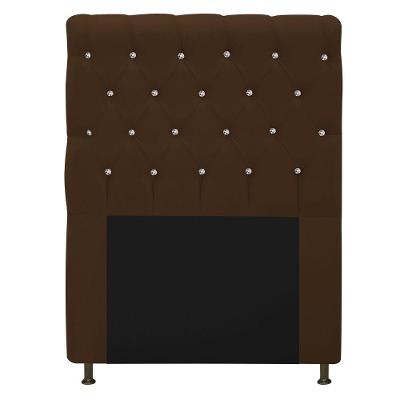Cabeceira Estofada Cristal 90cm Solteiro Marrom