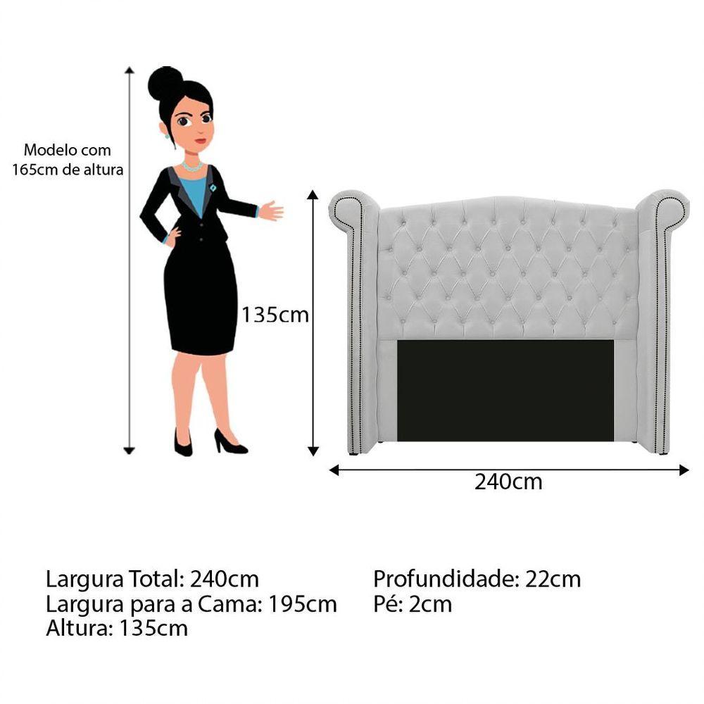 Kit Cabeceira E Calçadeira Veneza 195 Cm King Size Suede - 2