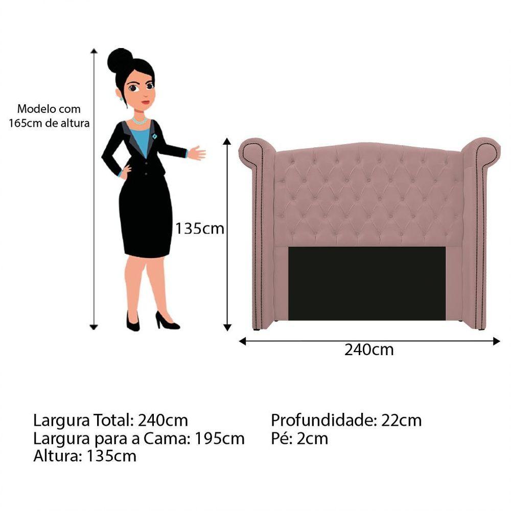 Kit Cabeceira E Calçadeira Veneza 195 Cm King Size Suede - 2