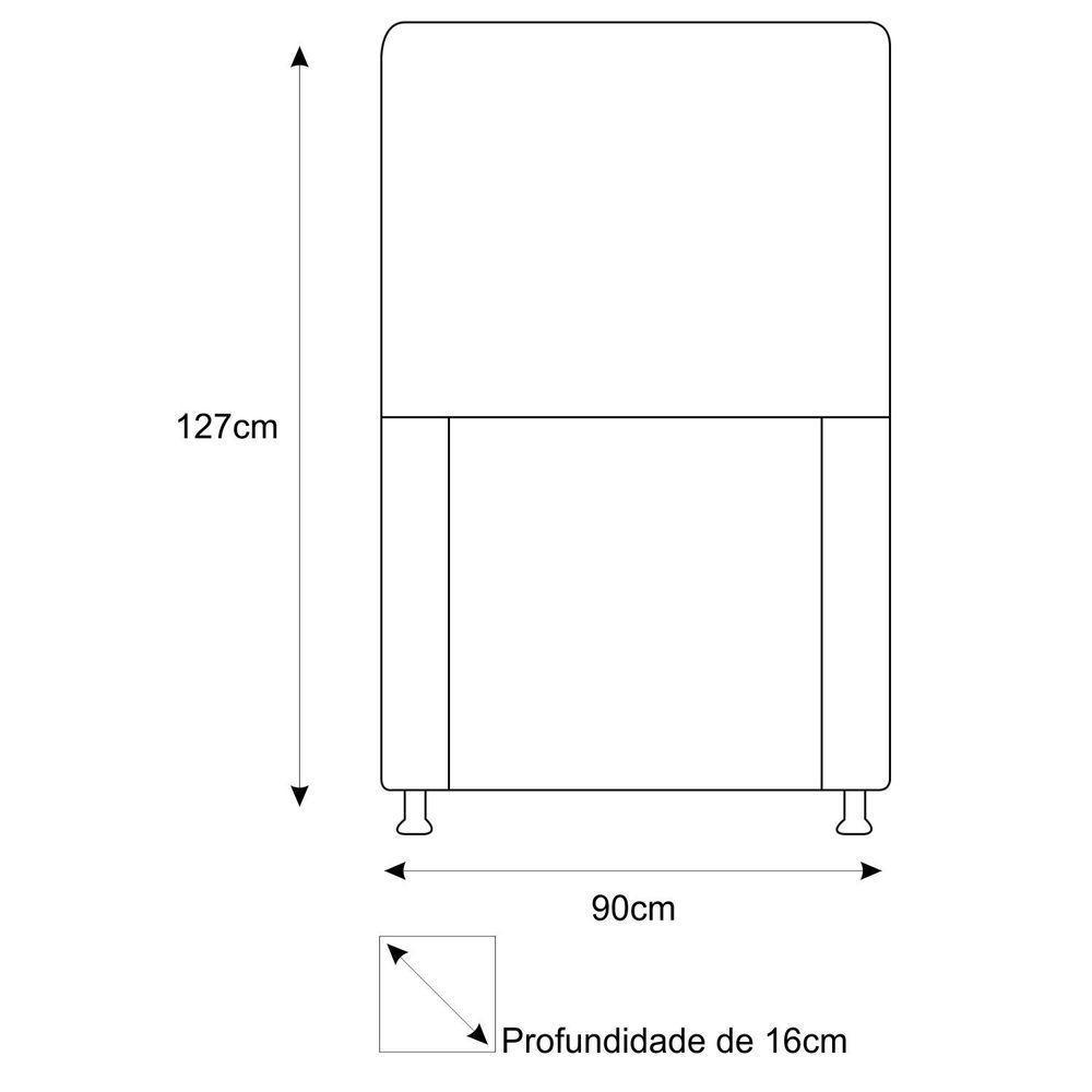 Cabeceira Estofada Dama 90 Cm Solteiro Com Strass Branco - 2