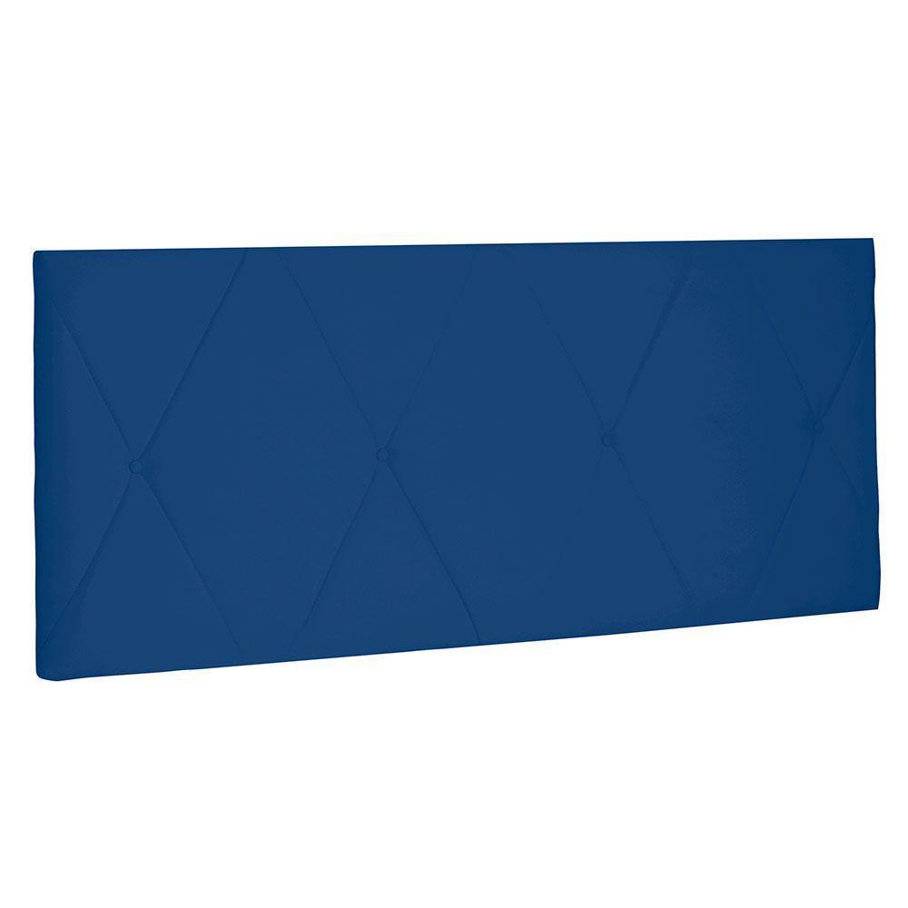 Cabeceira Painel Solteiro 0,90m Aquilla Suede Azul Marinho - 1