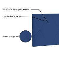 Cabeceira Painel Solteiro 0,90m Aquilla Suede Azul Marinho - 2