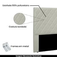 Cabeceira King Size 1,95m Givenchy Veludo Prata Gran Belo