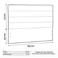 Cabeceira Quarto King Greta 195cm Corano Bege - 9