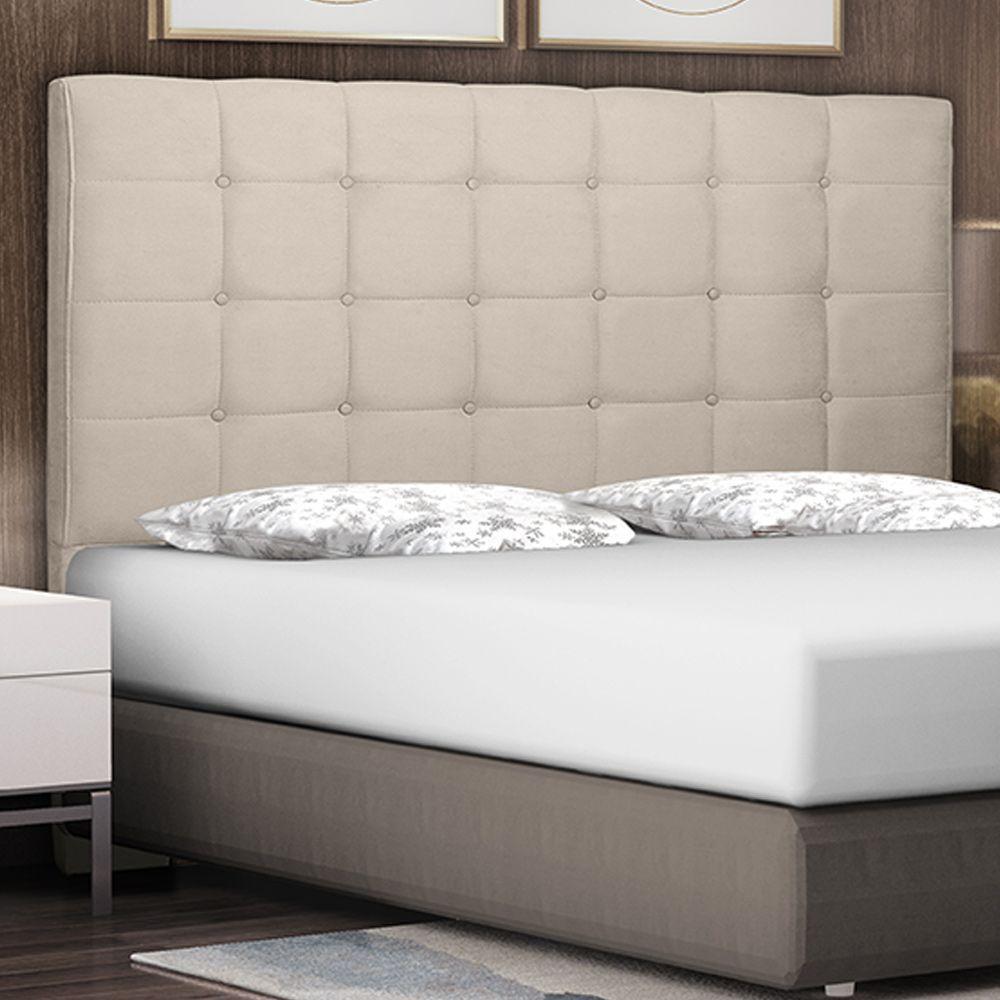Cabeceira Queen Size 1,60m Tropea Suede Bege - Gran Belo - 2