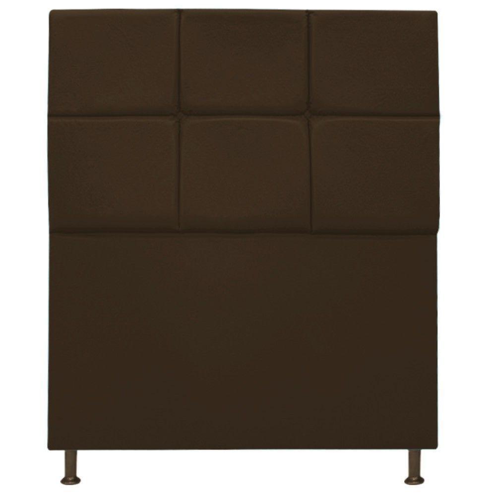Cabeceira Estofada Damares 90cm Solteiro Botonê Suede Marrom - 5