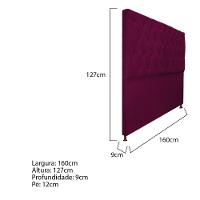 Cabeceira Sofia 160cm Queen Size Suede Bordô - 7