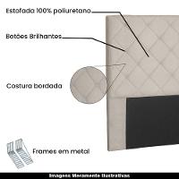 Cabeceira Queen Size 1,60m Tàzio Suede Bege - Gran Belo