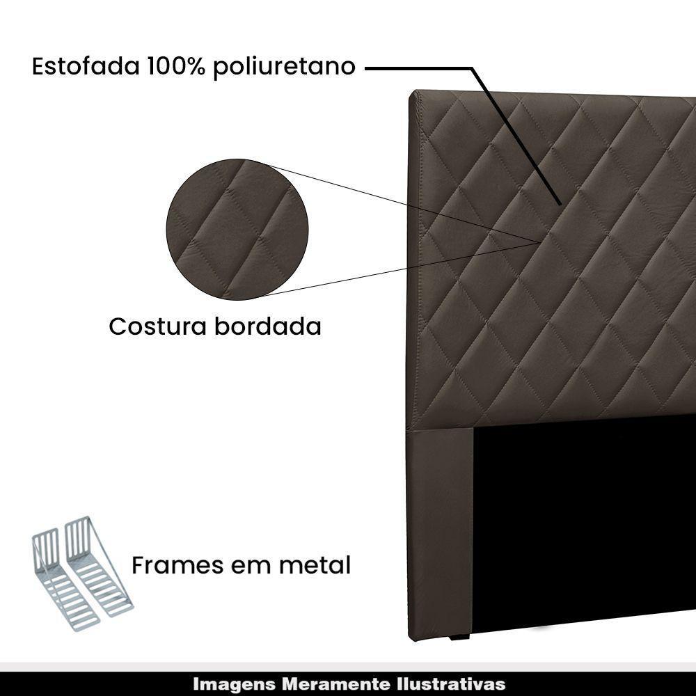 Cabeceira King Size 1,95m Tàzio Veludo Marrom Gran Belo - 4