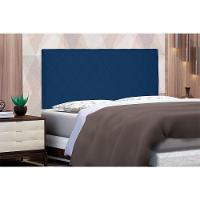 Cabeceira Painel Queen 1,60m Esmeralda Suede Azul Marinho.