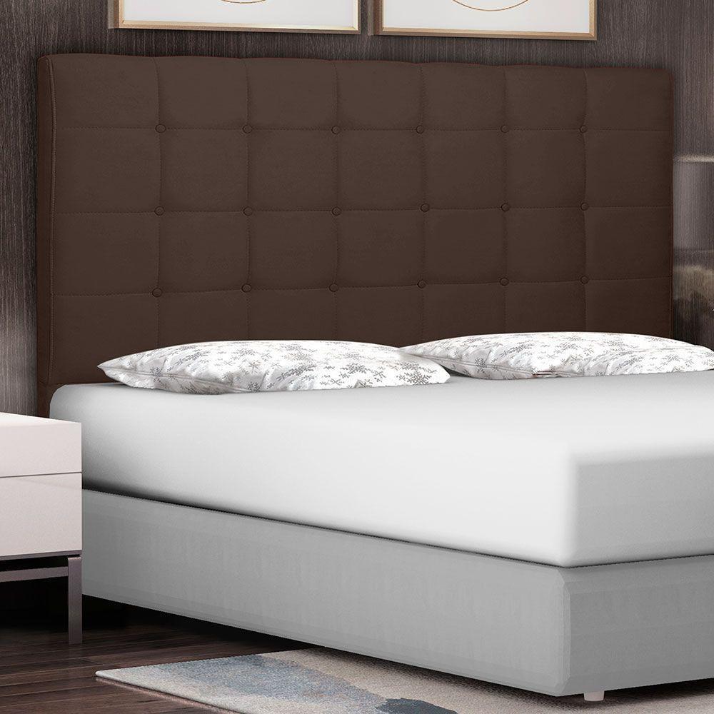 Cabeceira Queen 1,60m Verona Suede Marrom Café - 5