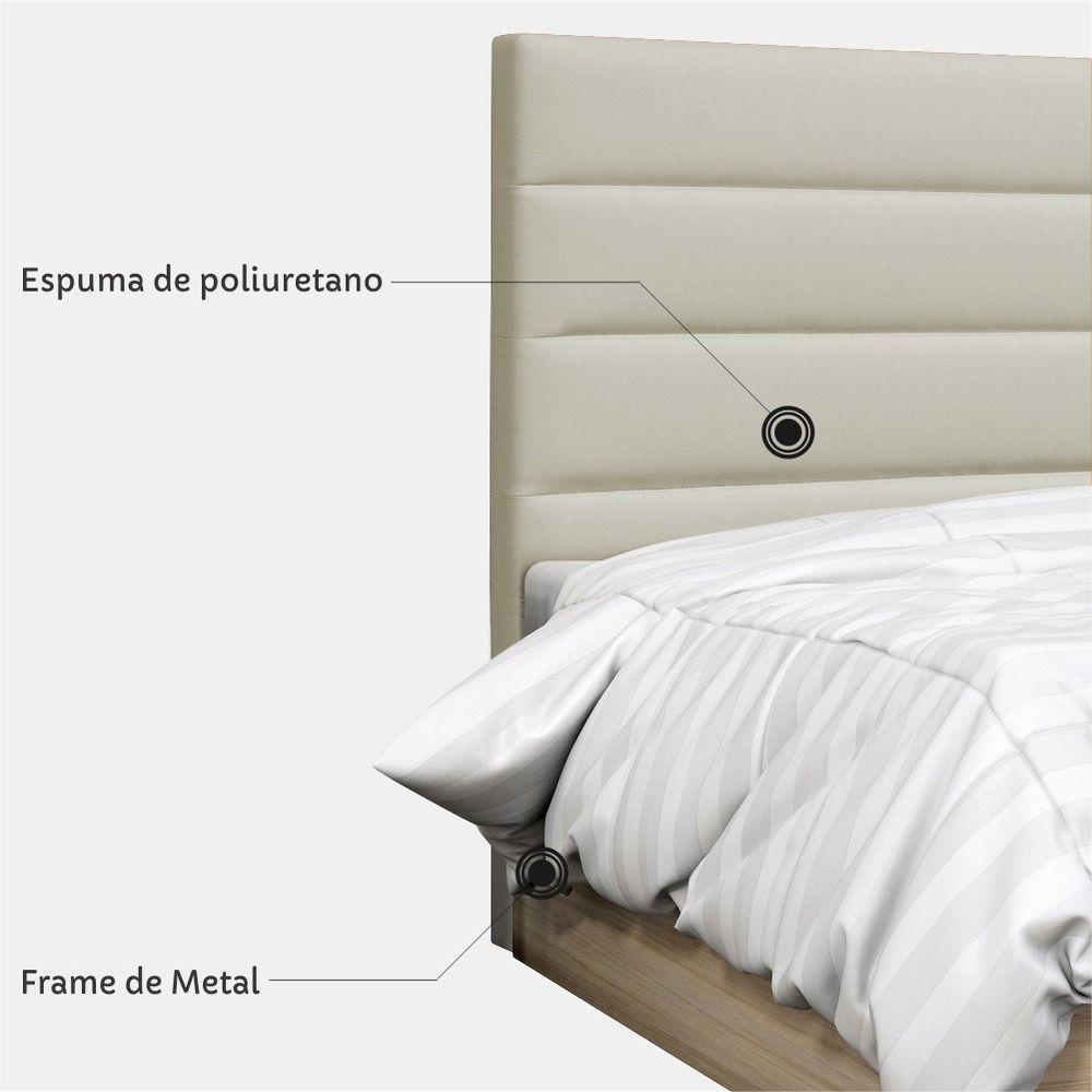 Cabeceira Quarto Queen Greta 160cm Corano Bege - 2