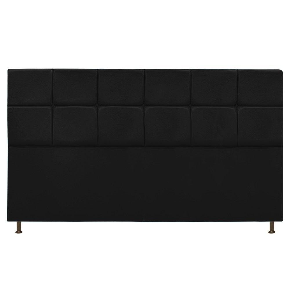 Cabeceira Estofada Damares 195 Cm King Size com Botonê Preto - 2