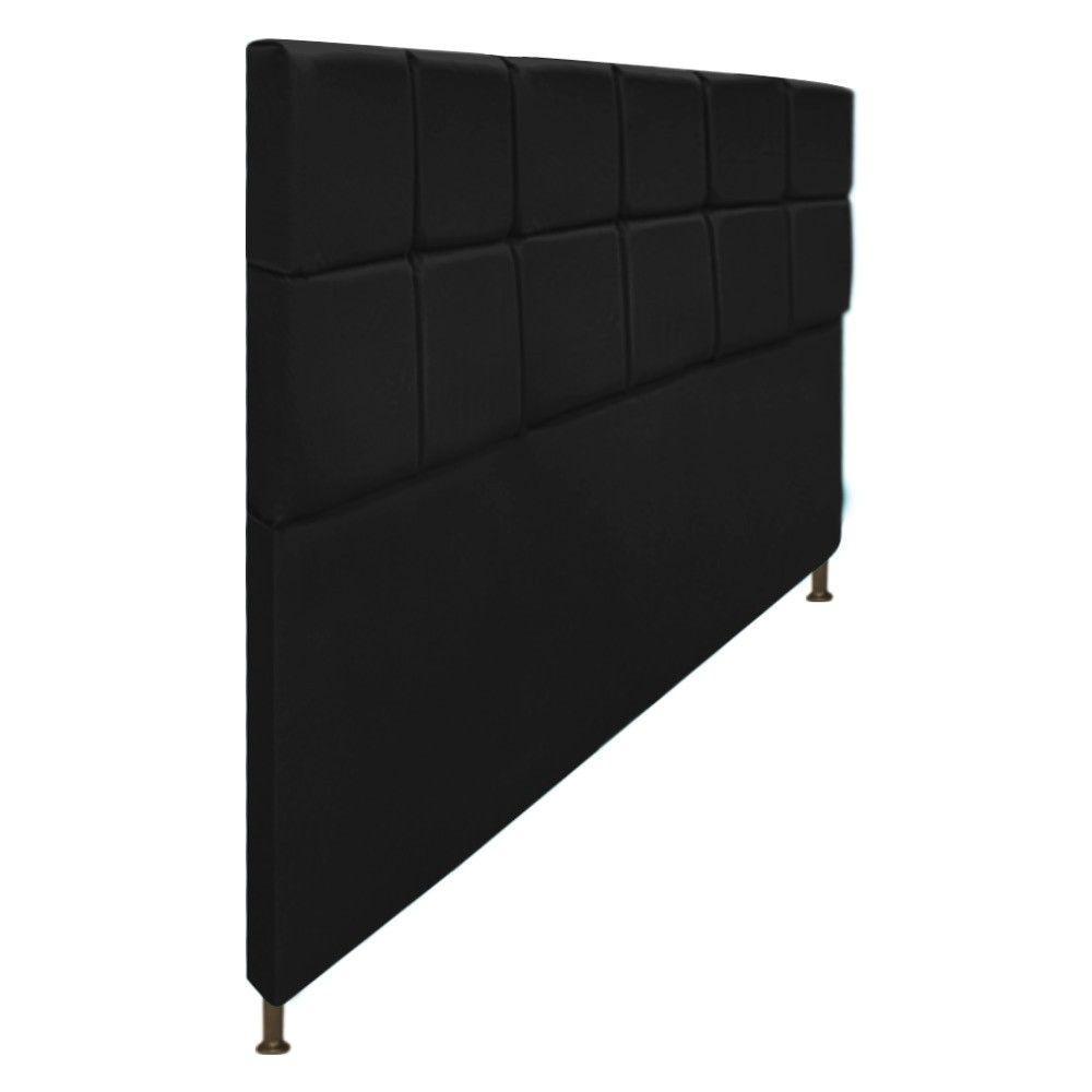 Cabeceira Estofada Damares 195 Cm King Size com Botonê Preto - 9