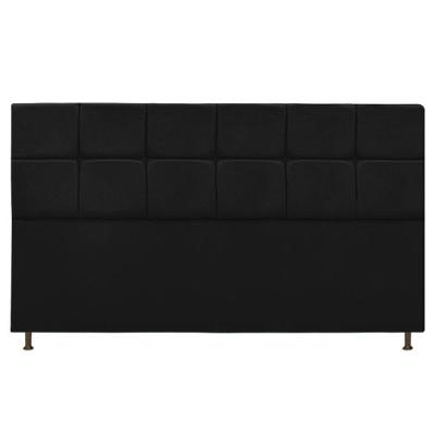 Cabeceira Estofada Damares 195 Cm King Size com Botonê Preto