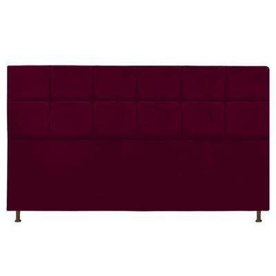 Cabeceira Estofada Damares 195 Cm King Size com Botonê Bordô