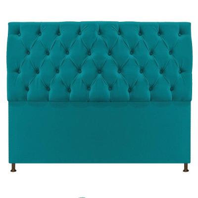 Cabeceira Sofia 195cm King Size Suede Azul Turquesa