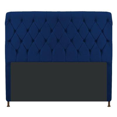 Cabeceira Estofada Cristal 195cm King Size Azul Marinho