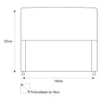 Cabeceira Estofada Dama 140 Cm Casal com Strass Corano Cinza - 6