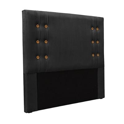 Cabeceira Casal 1,40m Kors Veludo Preto Gran Belo