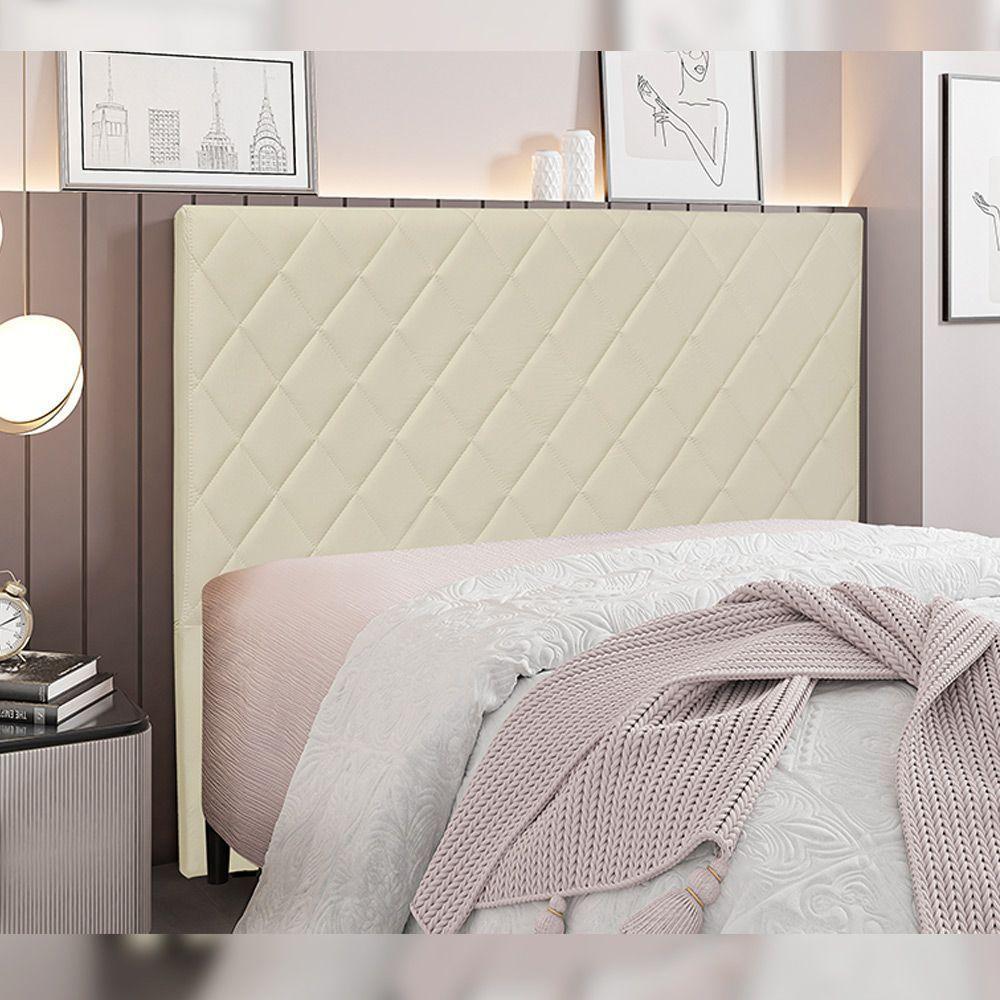 Cabeceira King Size 1,95m Tàzio Veludo Bege Gran Belo - 2