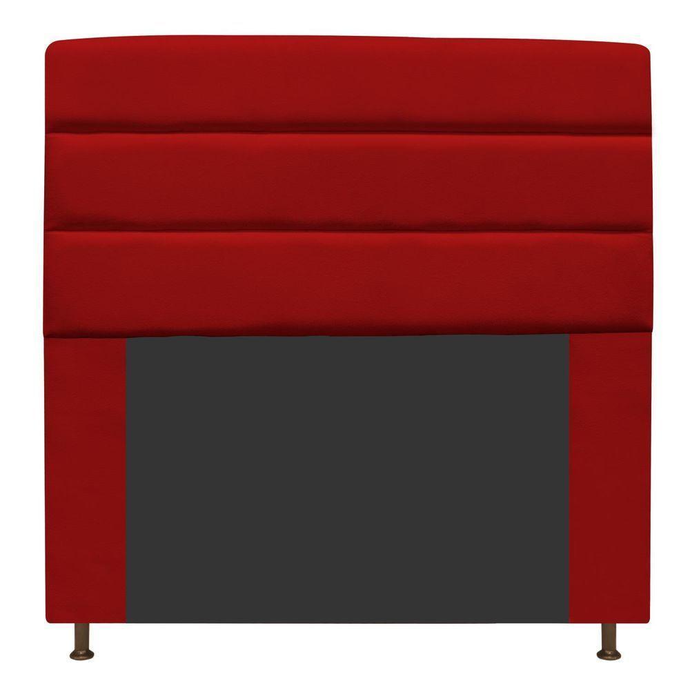 Cabeceira Estofada Turim 160cm Queen Size Suede Vermelho - 1