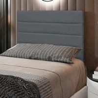 Cabeceira Cama Box Solteiro 90cm Rubi D10 Suede Cinza - 2