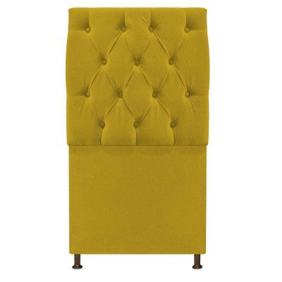 Cabeceira Sofia 90cm Solteiro Suede Amarelo