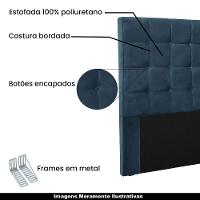 Cabeceira King Size 1,95m Tropea Veludo Azul Gran Belo - 8