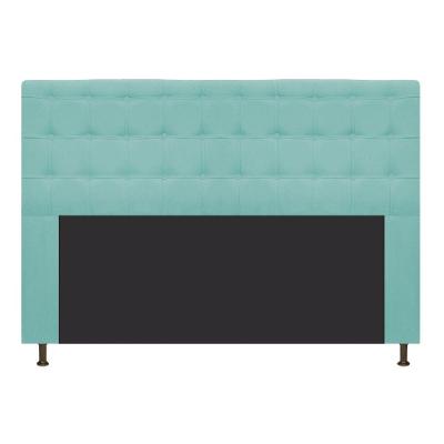 Cabeceira Estofada Dama 140 Cm Casal Suede Azul Tiffany