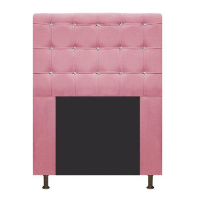 Cabeceira Estofada Dama 90cm Solteiro Suede Rosa Bebê