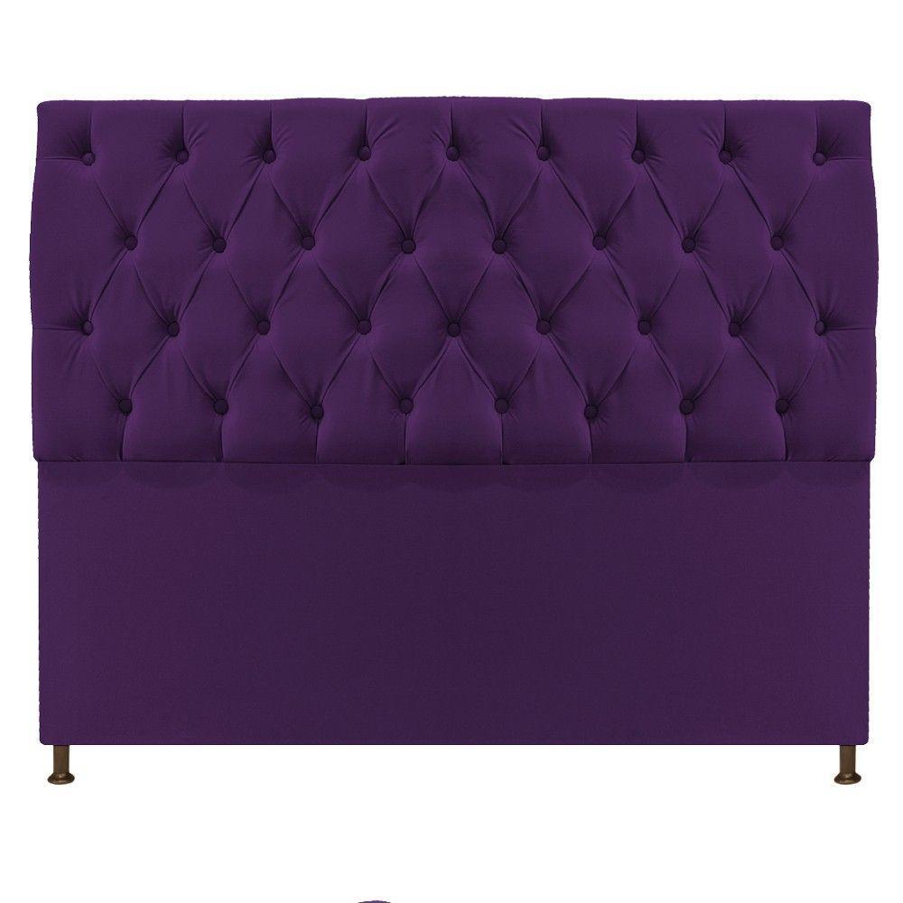 Cabeceira Sofia 195cm King Size Suede Roxo - 5